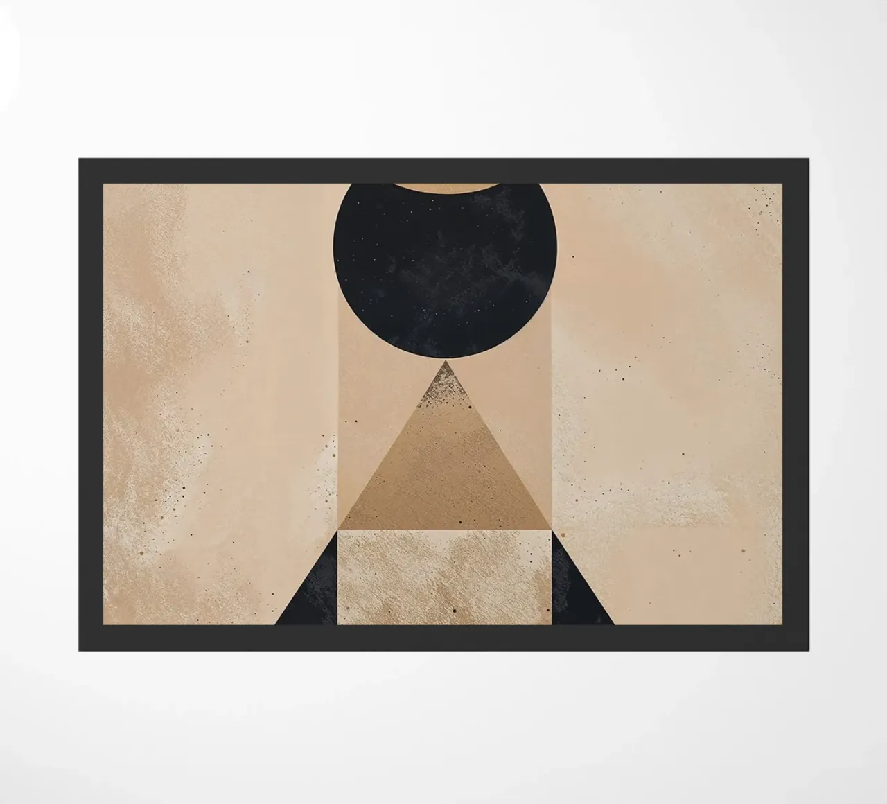 formes géométriques cercle triangle ovale forme abstraite superposée paillasson de Gloria A Kifyuk