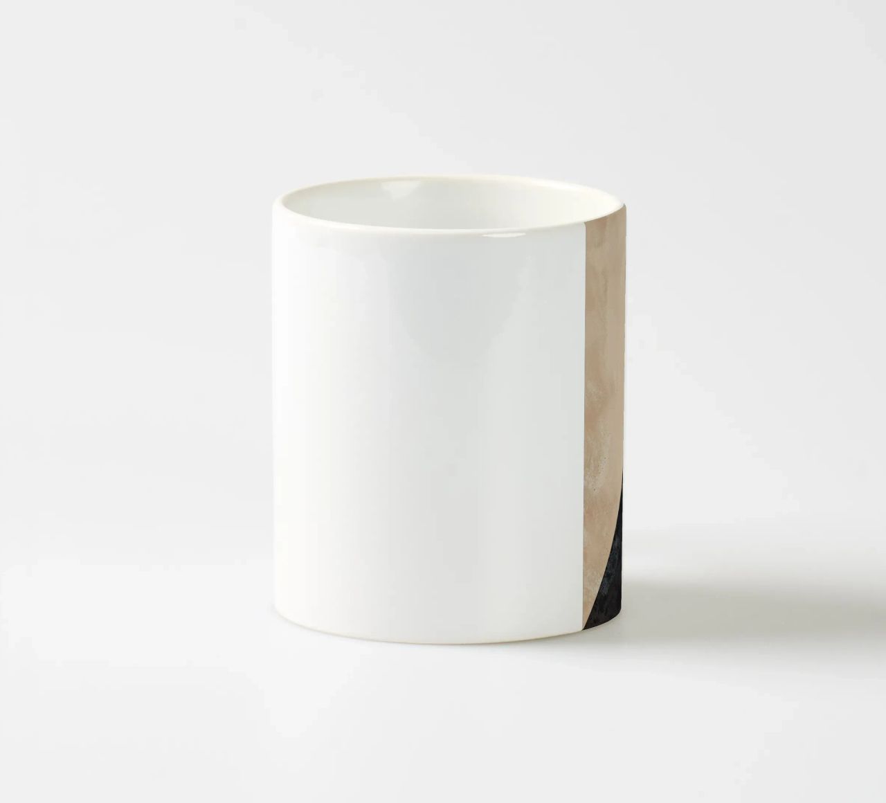 geometric shapes circle triangle oval abstract form layered ceramic mug by Gloria A Kifyuk