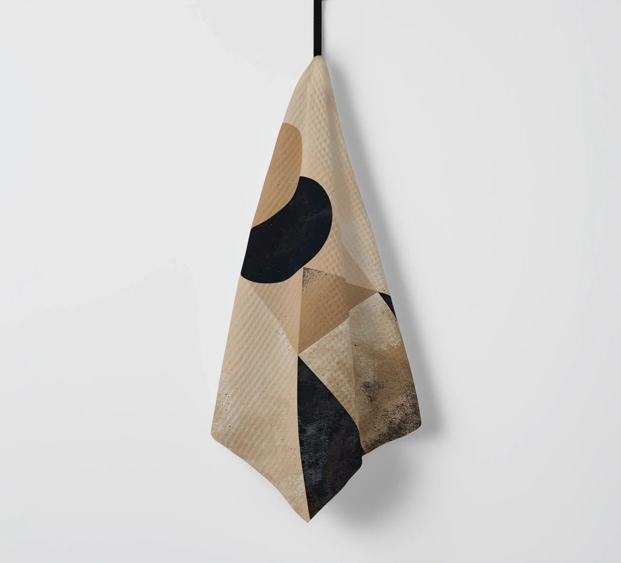 geometric shapes circle triangle oval abstract form layered tea towel by Gloria A Kifyuk