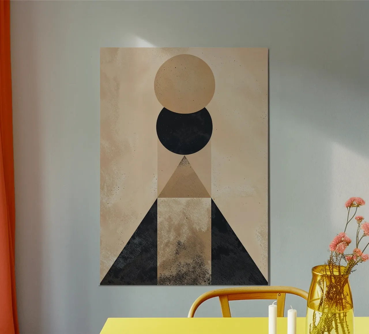 formas geométricas círculo triángulo óvalo forma abstracta en capas hahnemühle de Gloria A Kifyuk