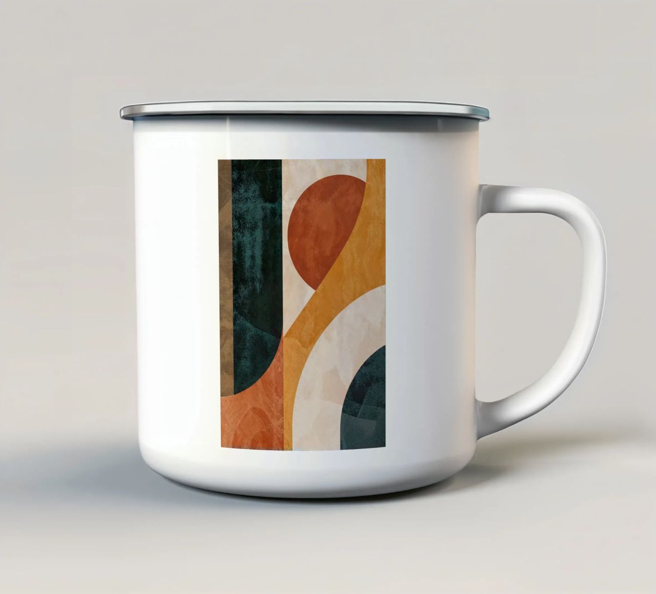 cerchi rettangoli curve geometria forme astratte contrasto tazza in smalto da minerva santiago