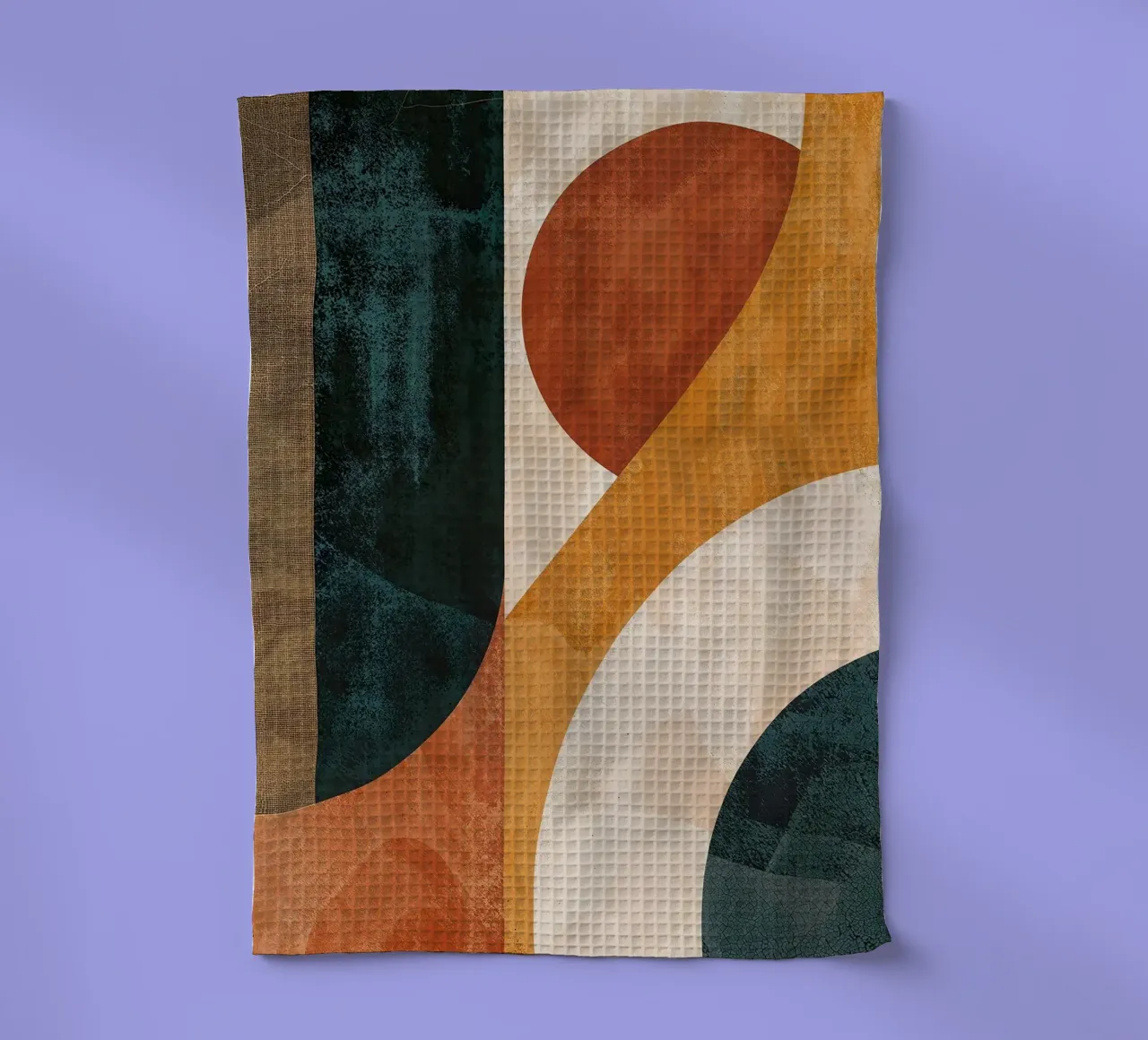 círculos rectángulos curvas geometría formas abstractas contraste paño de cocina de minerva santiago