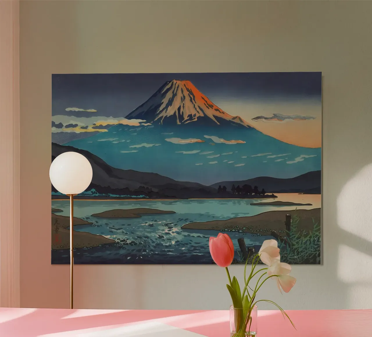 montagna tramonto lago fiume nuvole riflessione acqua orizzonte s carta hahnemühle da minerva santiago
