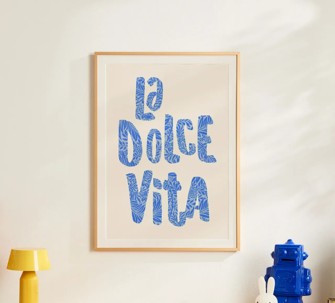 frase tipografica dicitura botanica motivo vegetale decorativo poster con telaio in alluminio da minerva santiago
