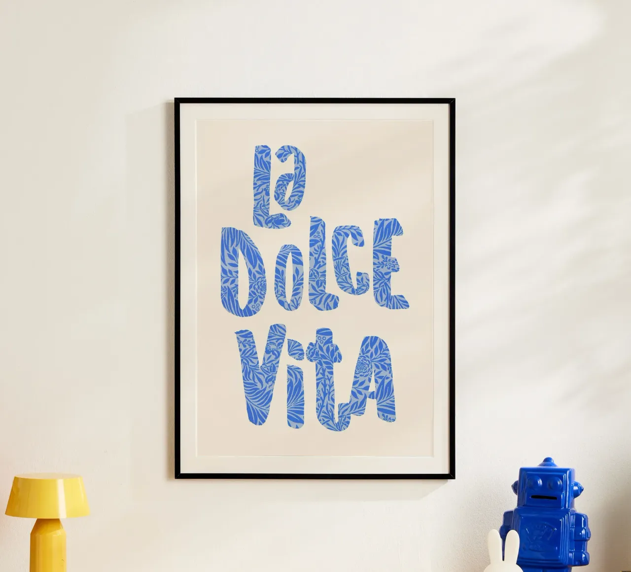 frase tipografica dicitura botanica motivo vegetale decorativo poster con telaio in alluminio da minerva santiago