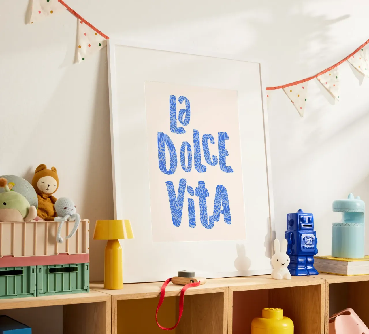 frase tipografica dicitura botanica motivo vegetale decorativo poster con telaio in alluminio da minerva santiago