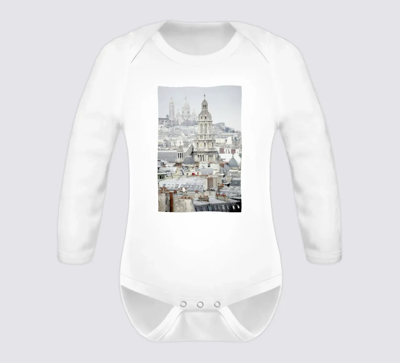 View Over Paris long-sleeve baby romper by Magdalena Martin Photography