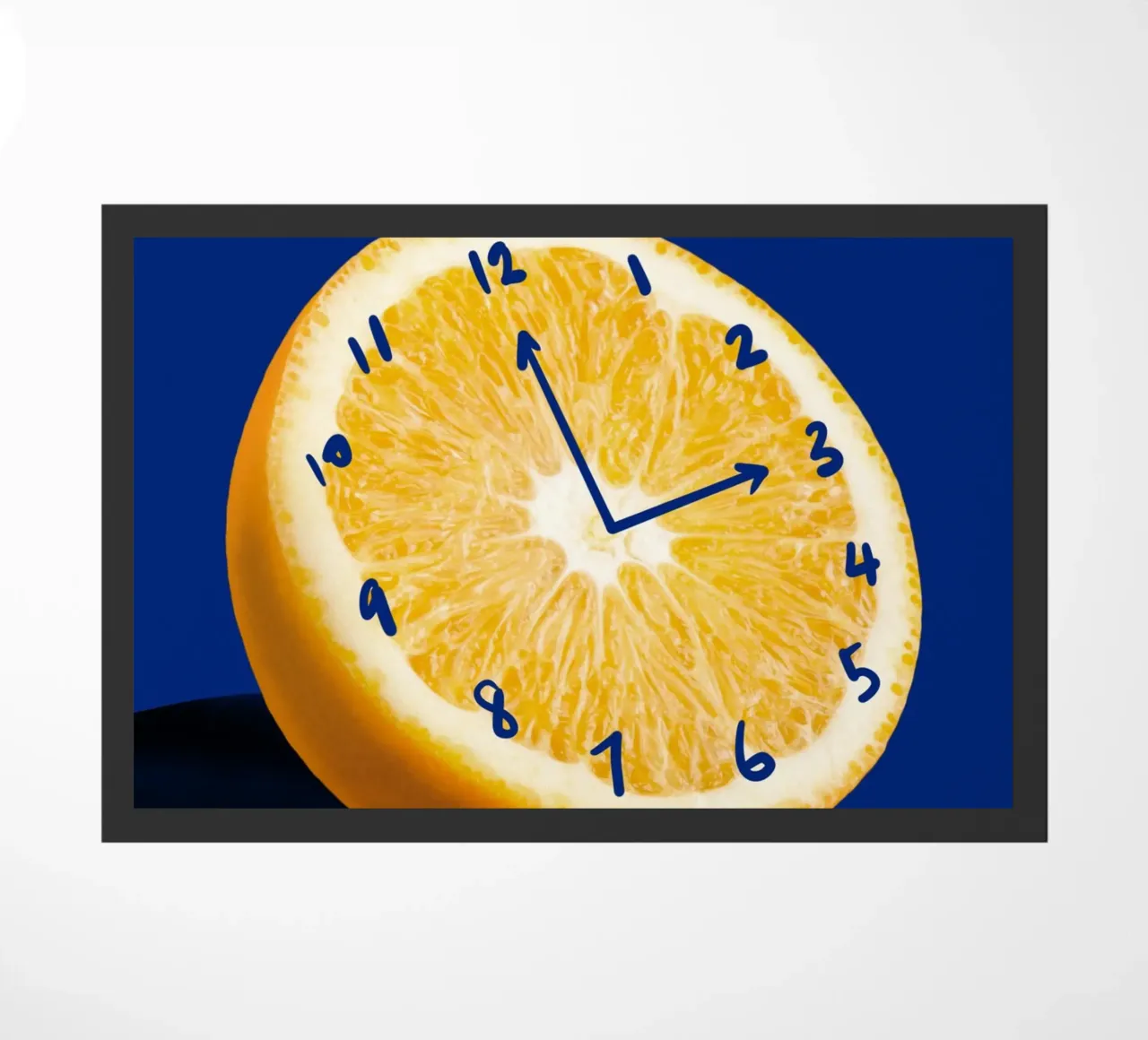 Orange clock doormat by Little Dean