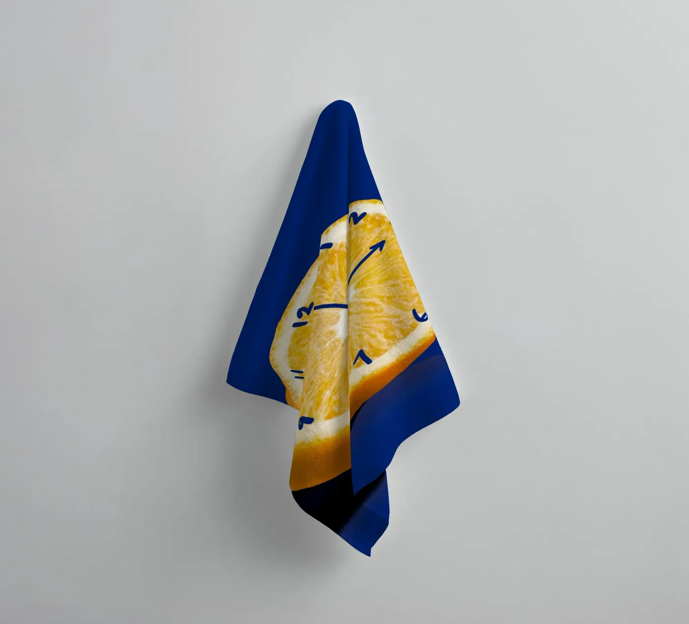 Orange clock towel by Little Dean