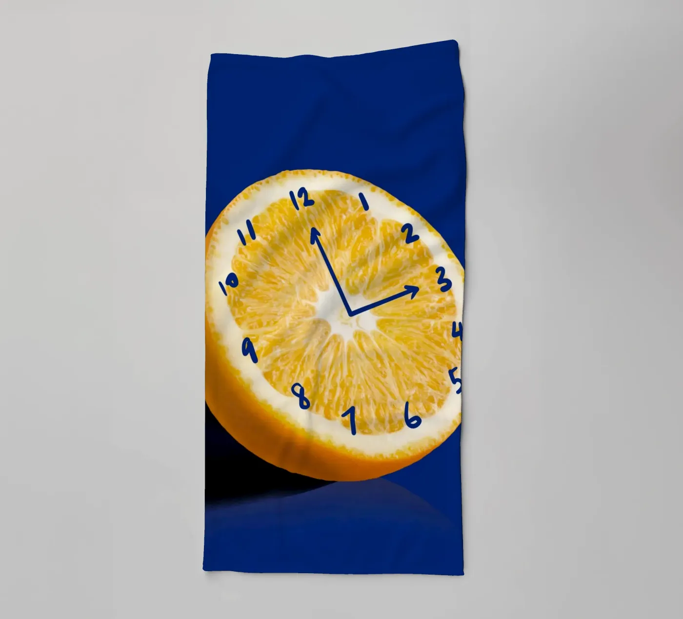 Orange clock towel by Little Dean