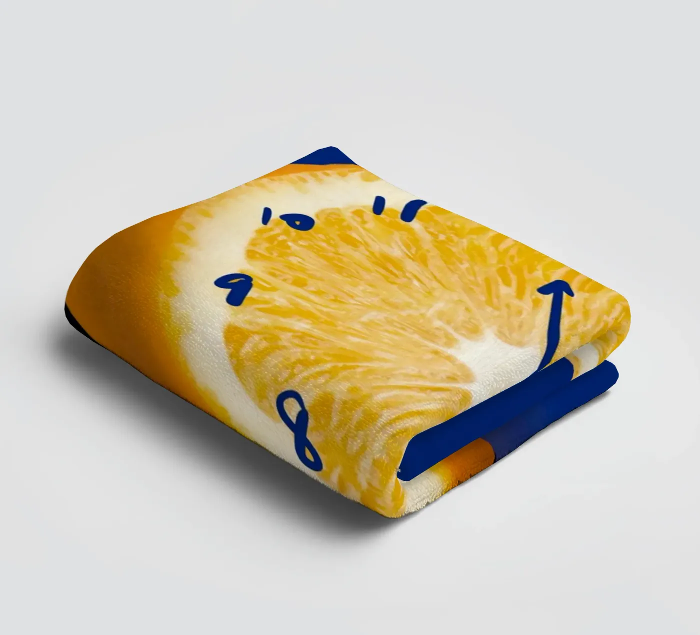 Orange clock towel by Little Dean