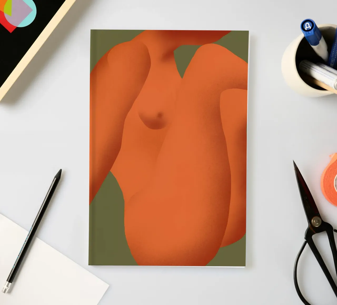 Orange curves notebook by Little Dean