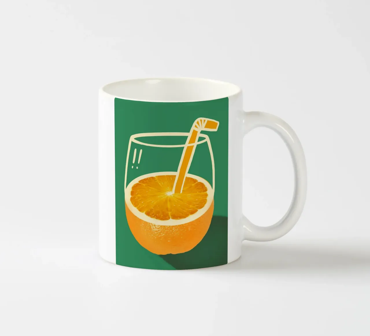 Orange juice ceramic mug by Little Dean