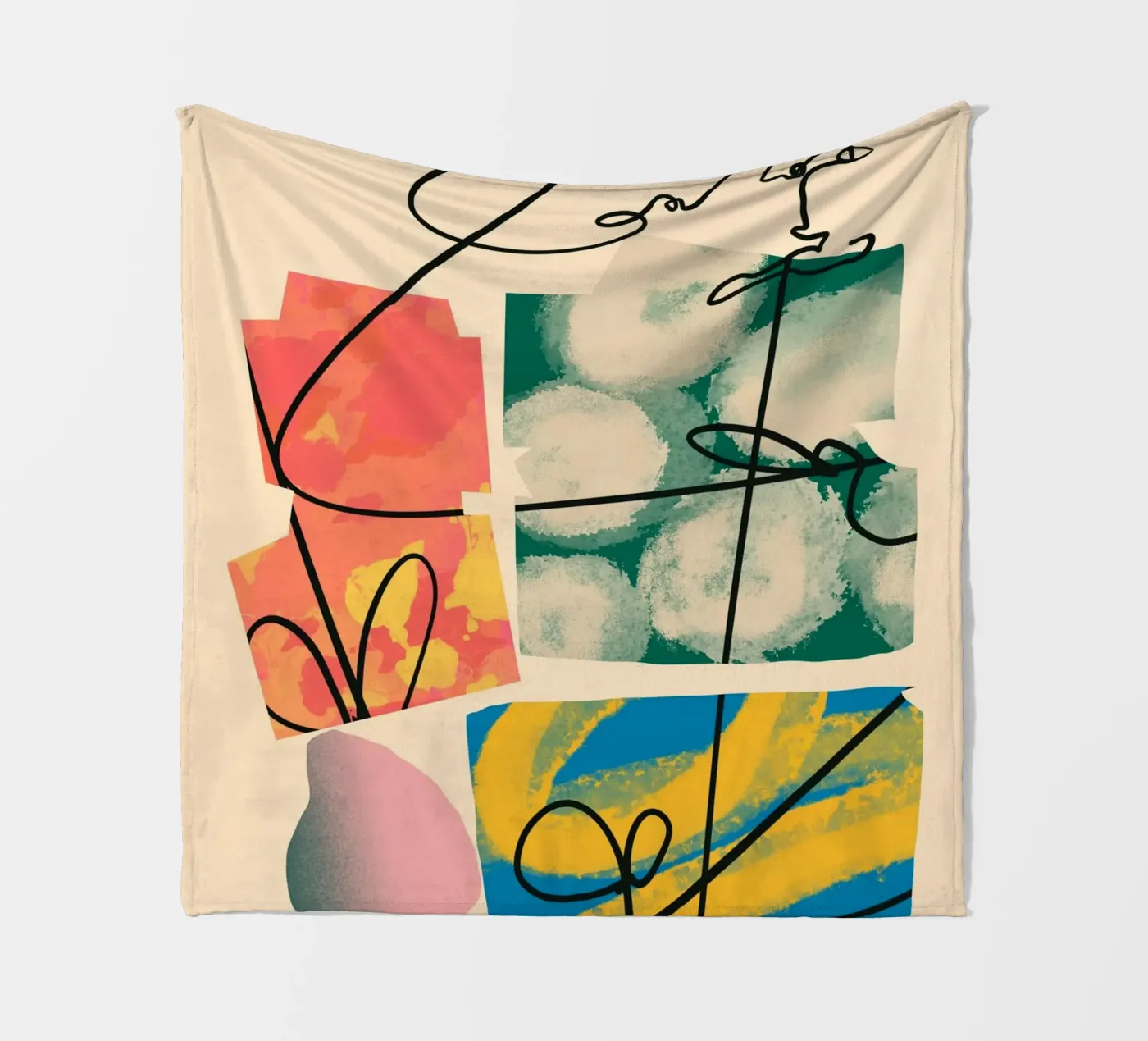 Playful loop fleece blanket by Little Dean