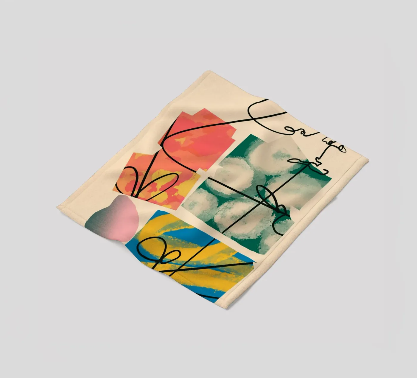 Playful loop fleece blanket by Little Dean