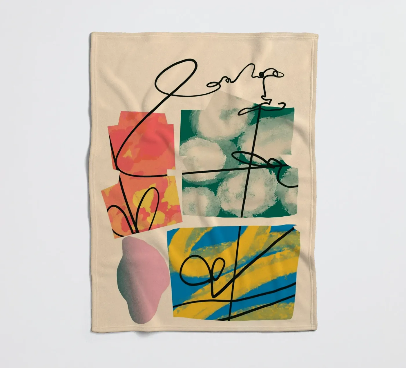 Playful loop fleece blanket by Little Dean