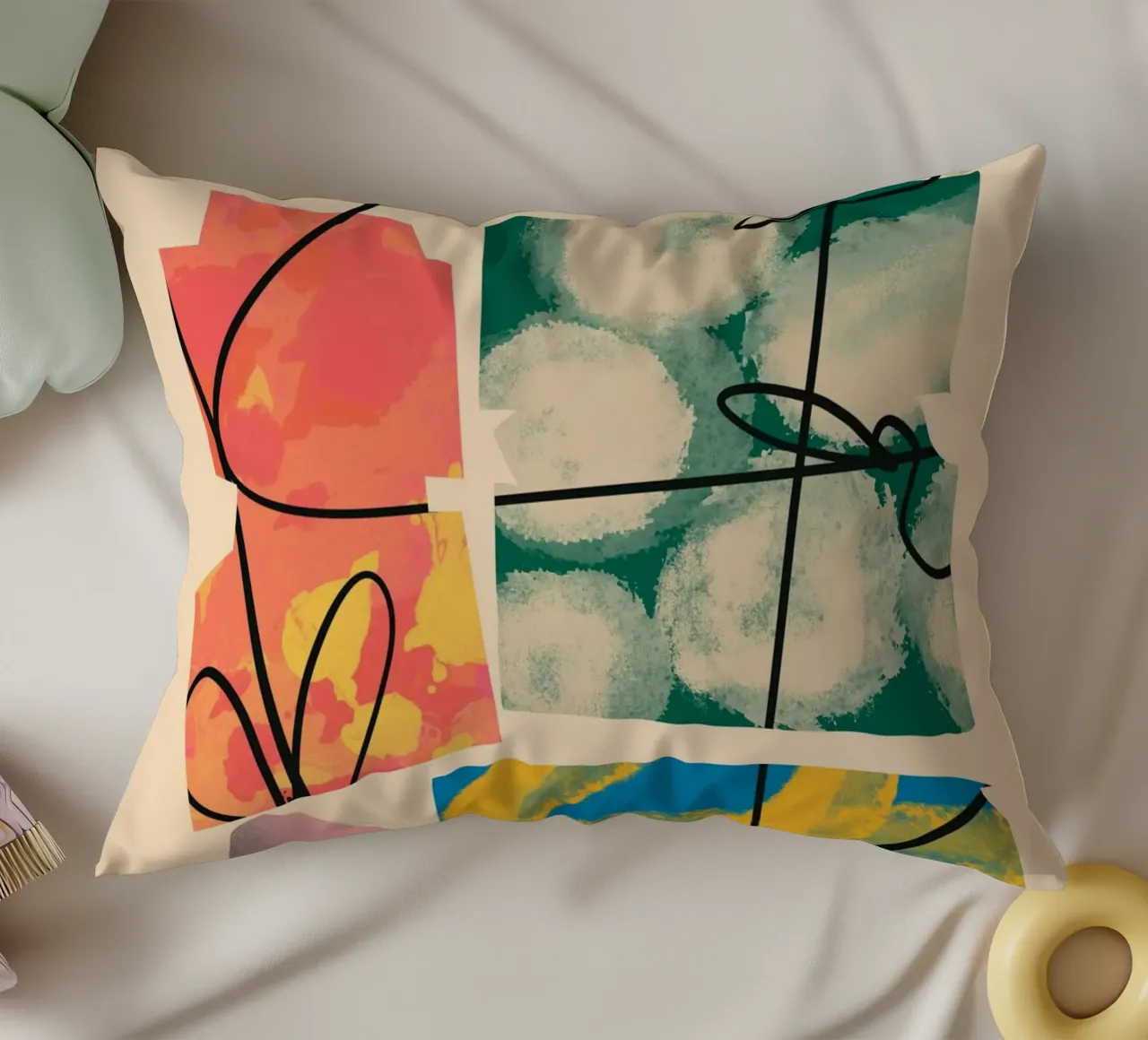 Playful loop decorative cushion by Little Dean