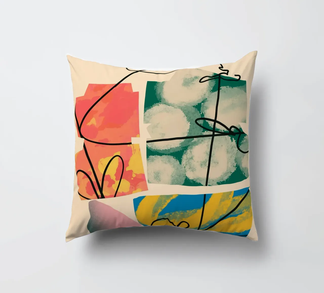 Playful loop decorative cushion by Little Dean