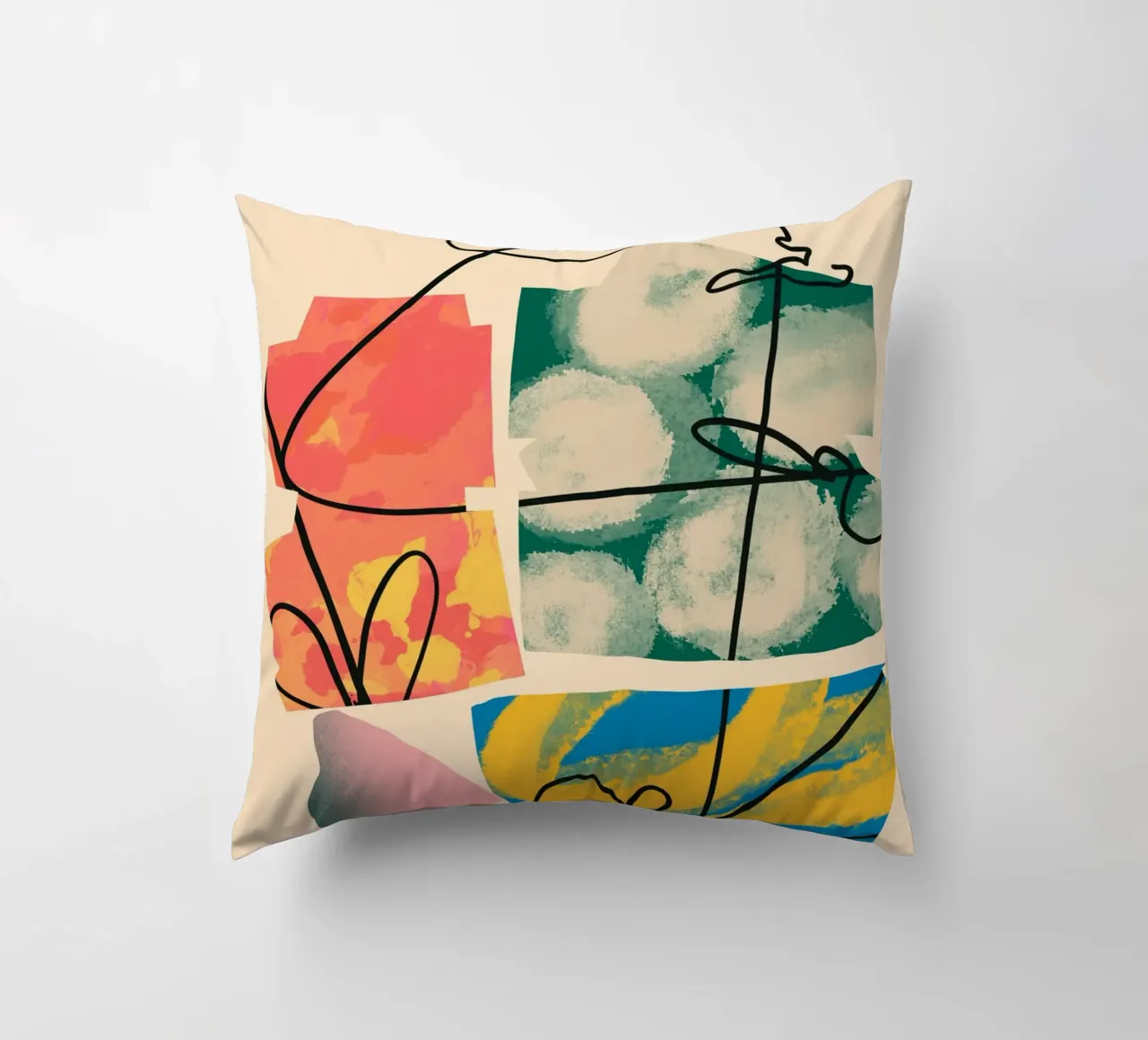 Playful loop decorative cushion by Little Dean
