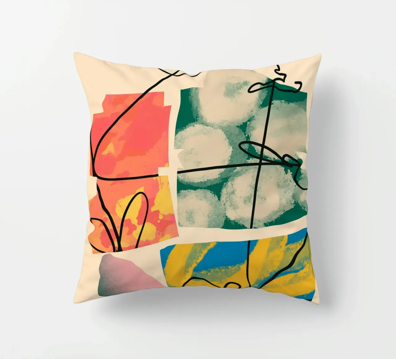 Playful loop decorative cushion by Little Dean