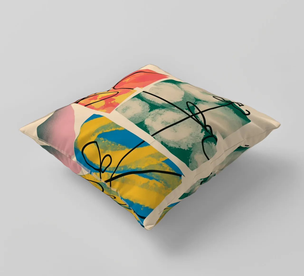 Playful loop decorative cushion by Little Dean
