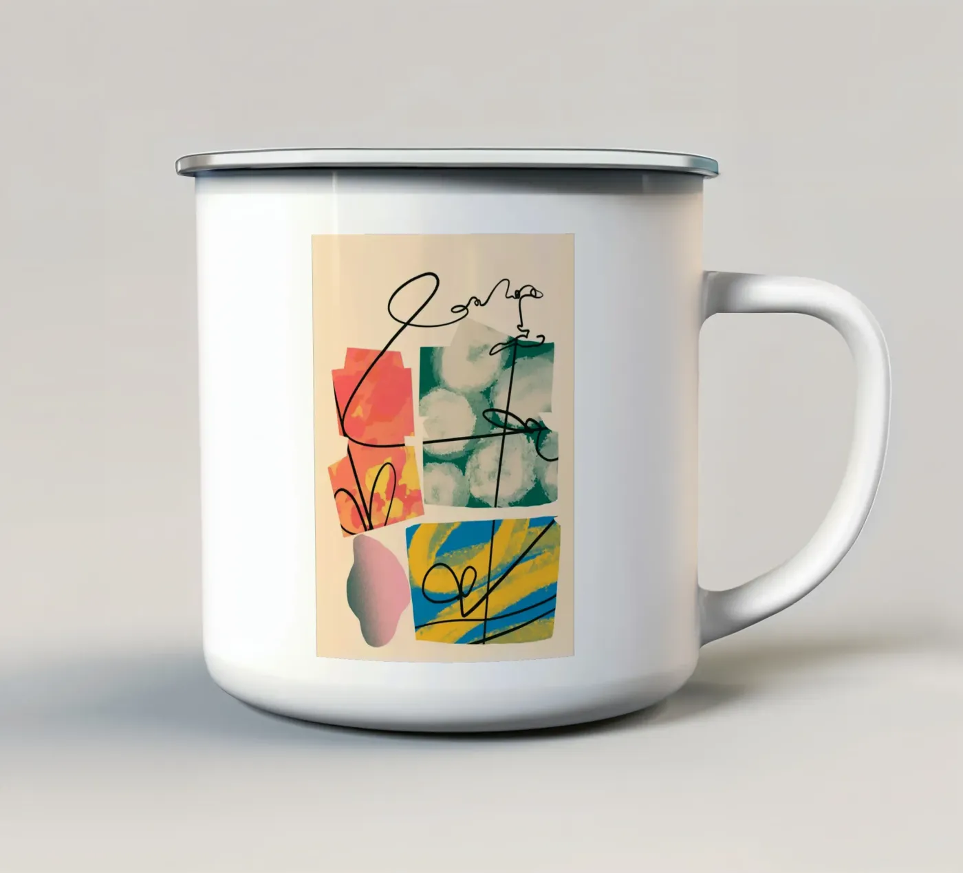 Playful loop enamel mug by Little Dean