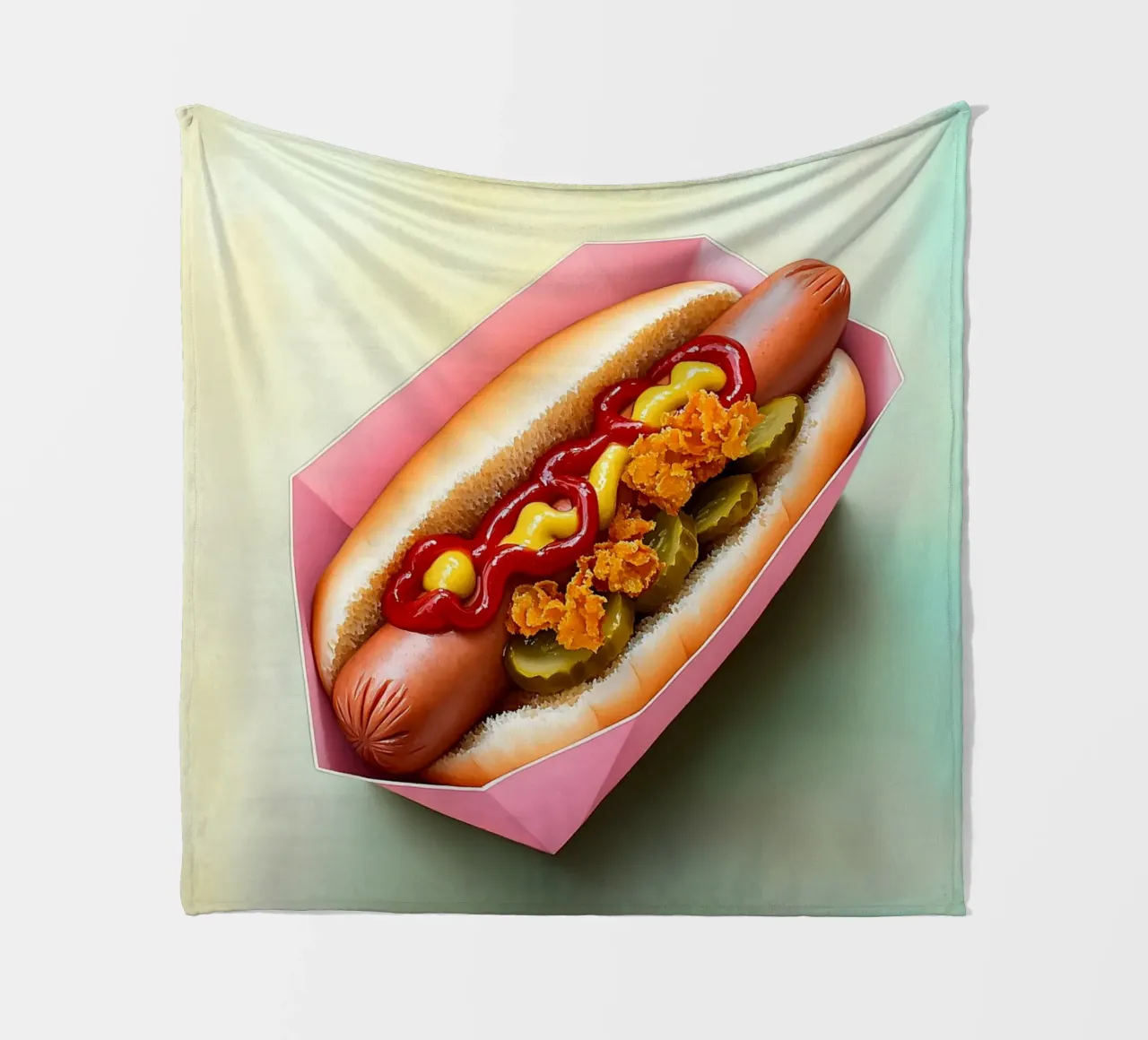 Hotdog love fleece blanket by Carinaprint