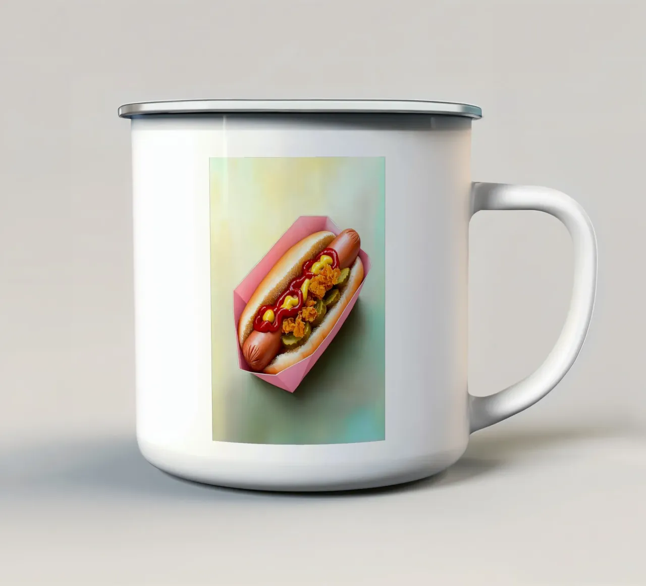 Amore per gli hotdog tazza in smalto da Carinaprint
