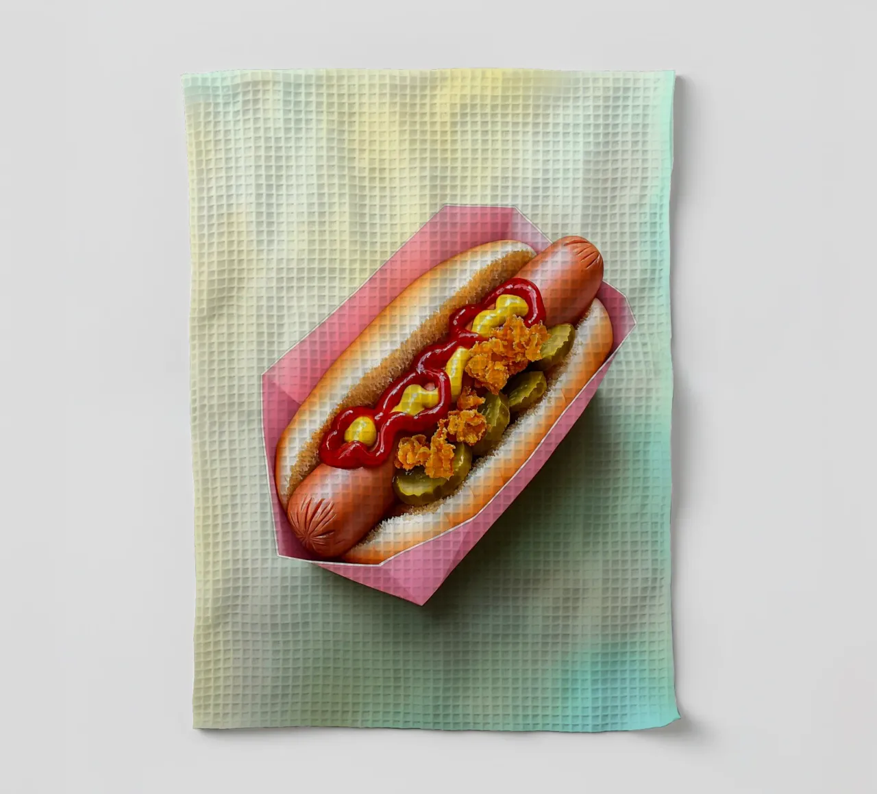 Amore per gli hotdog canovaccio da cucina da Carinaprint