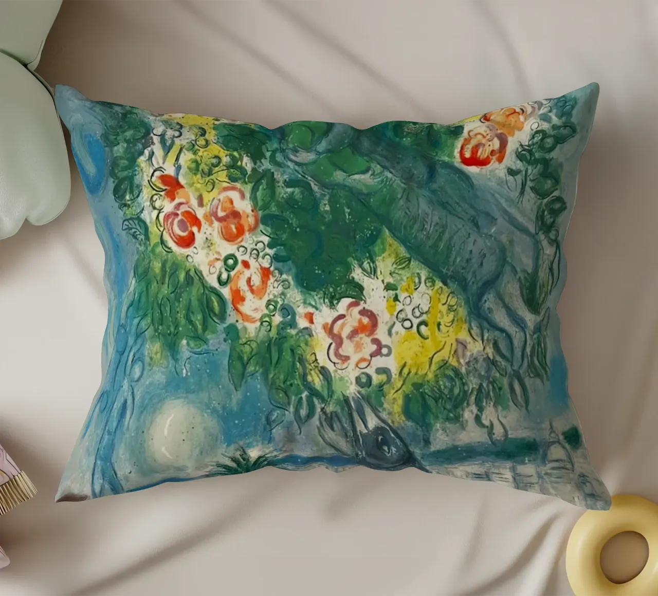 Charles Sorlier dopo Marc Chagall Coppia e pesce cuscino da DuncanBennett shop