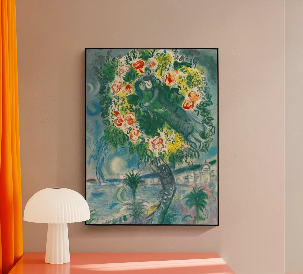 Charles Sorlier dopo Marc Chagall Coppia e pesce plexiglass da DuncanBennett shop