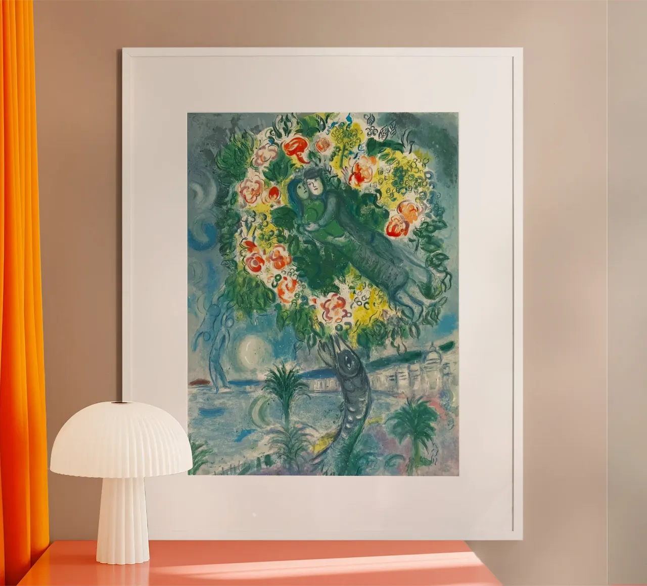 Charles Sorlier after Marc Chagall Couple and Fish poster by DuncanBennett shop