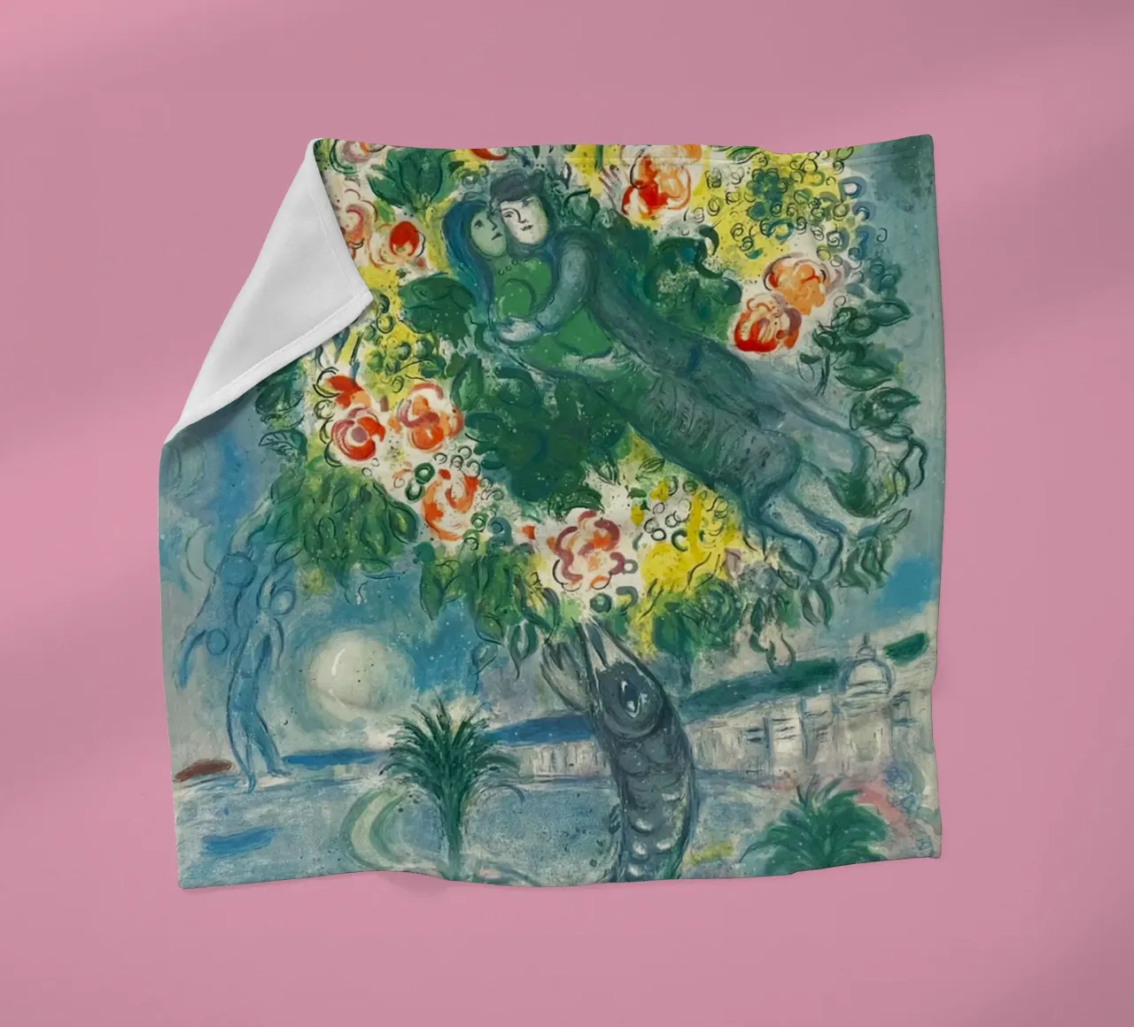 Charles Sorlier dopo Marc Chagall Coppia e pesce coperta in pile da DuncanBennett shop