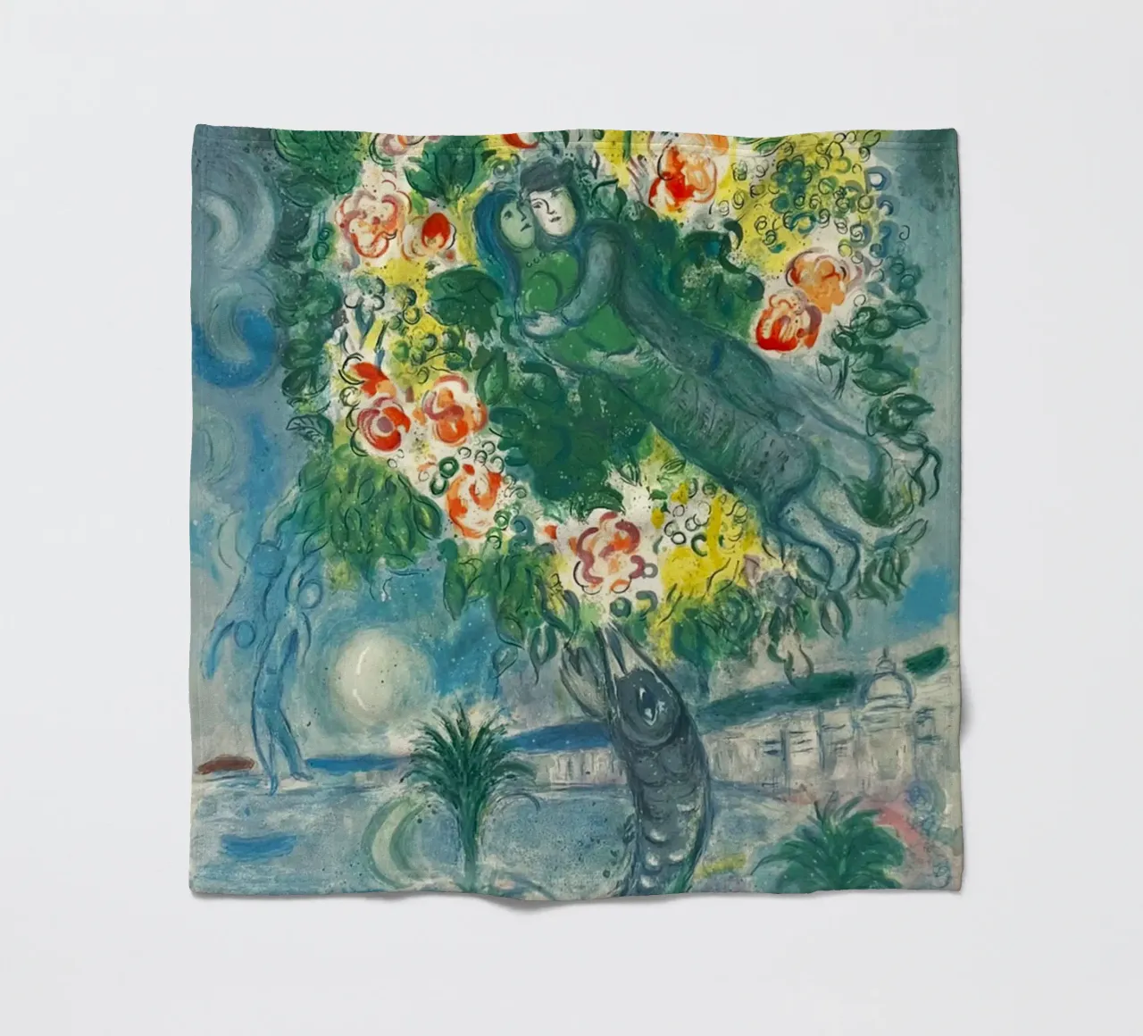 Charles Sorlier dopo Marc Chagall Coppia e pesce coperta in pile da DuncanBennett shop