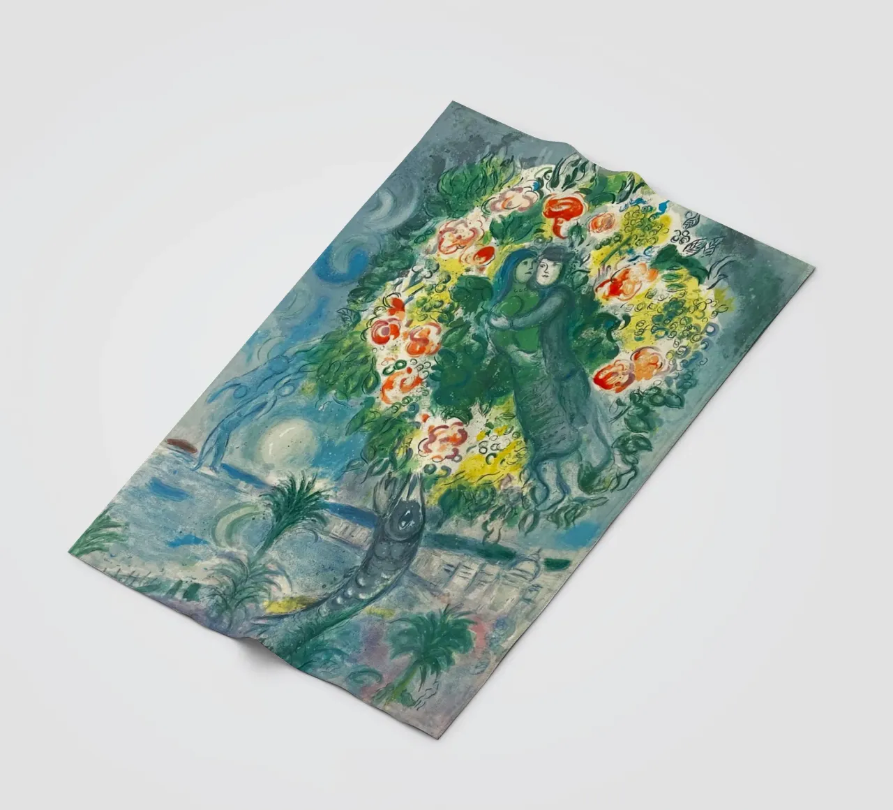 Charles Sorlier dopo Marc Chagall Coppia e pesce coperta in pile da DuncanBennett shop