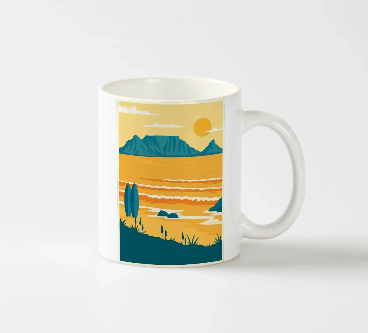 Bij de zee abstracte kunst keramische mok van Bulaxtims