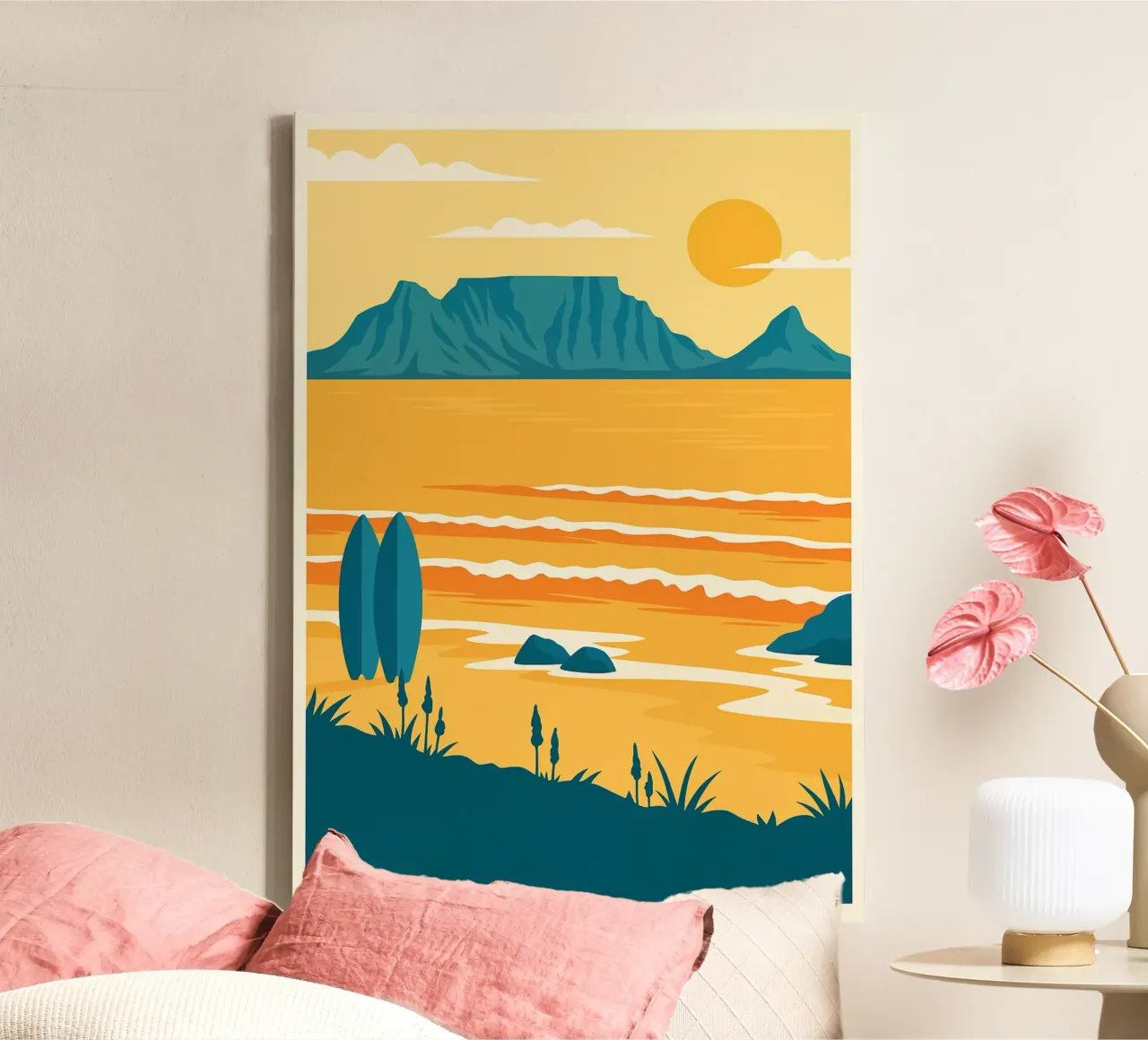 Al mare Arte astratta tela con Cornice a cassetta da Bulaxtims