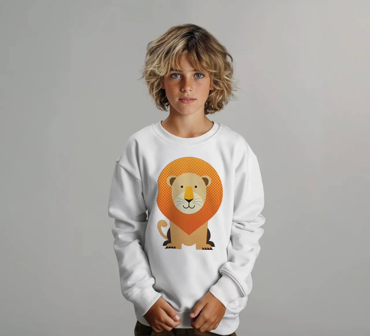 Whimsy Lion kids sweatshirt by The Printed Sparrow