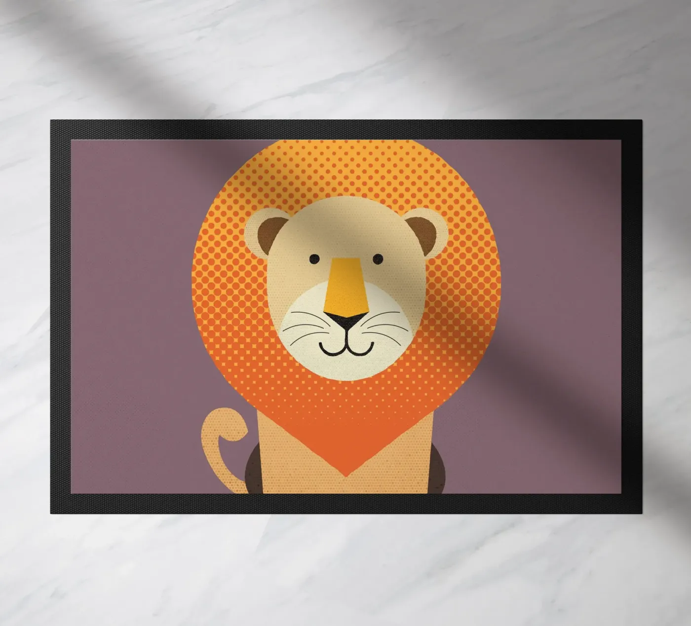 Whimsy Lion doormat by The Printed Sparrow