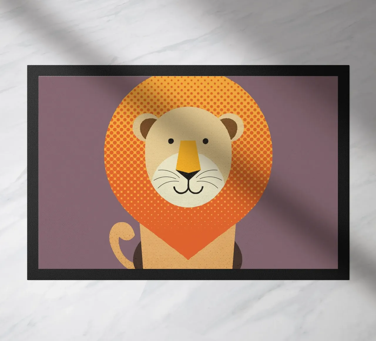 Whimsy Lion doormat by The Printed Sparrow