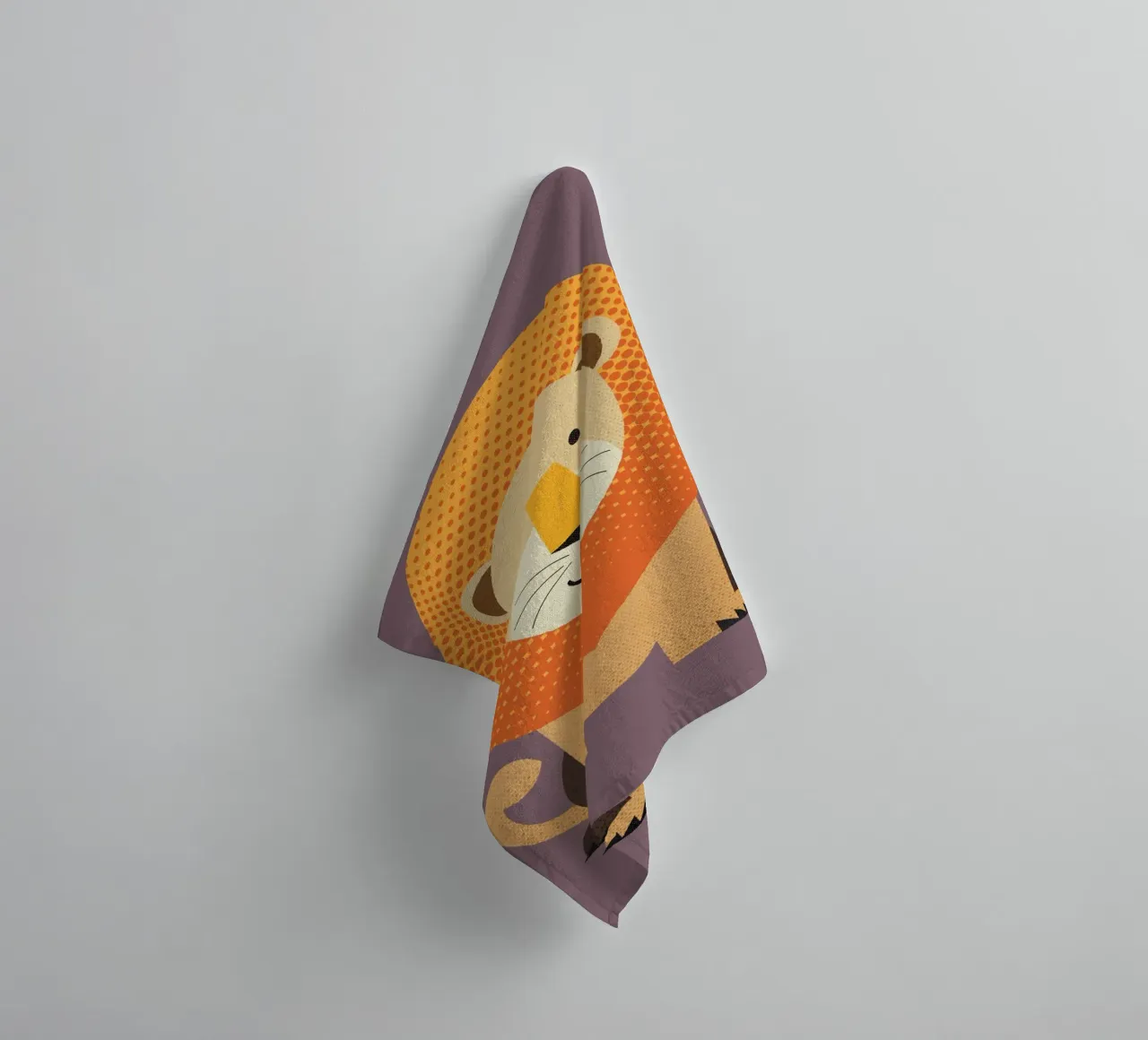 Whimsy Lion towel by The Printed Sparrow