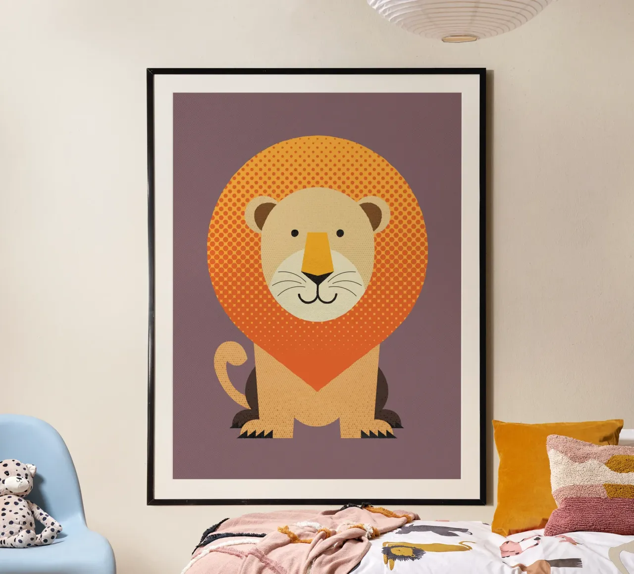 Grillige leeuw poster van The Printed Sparrow