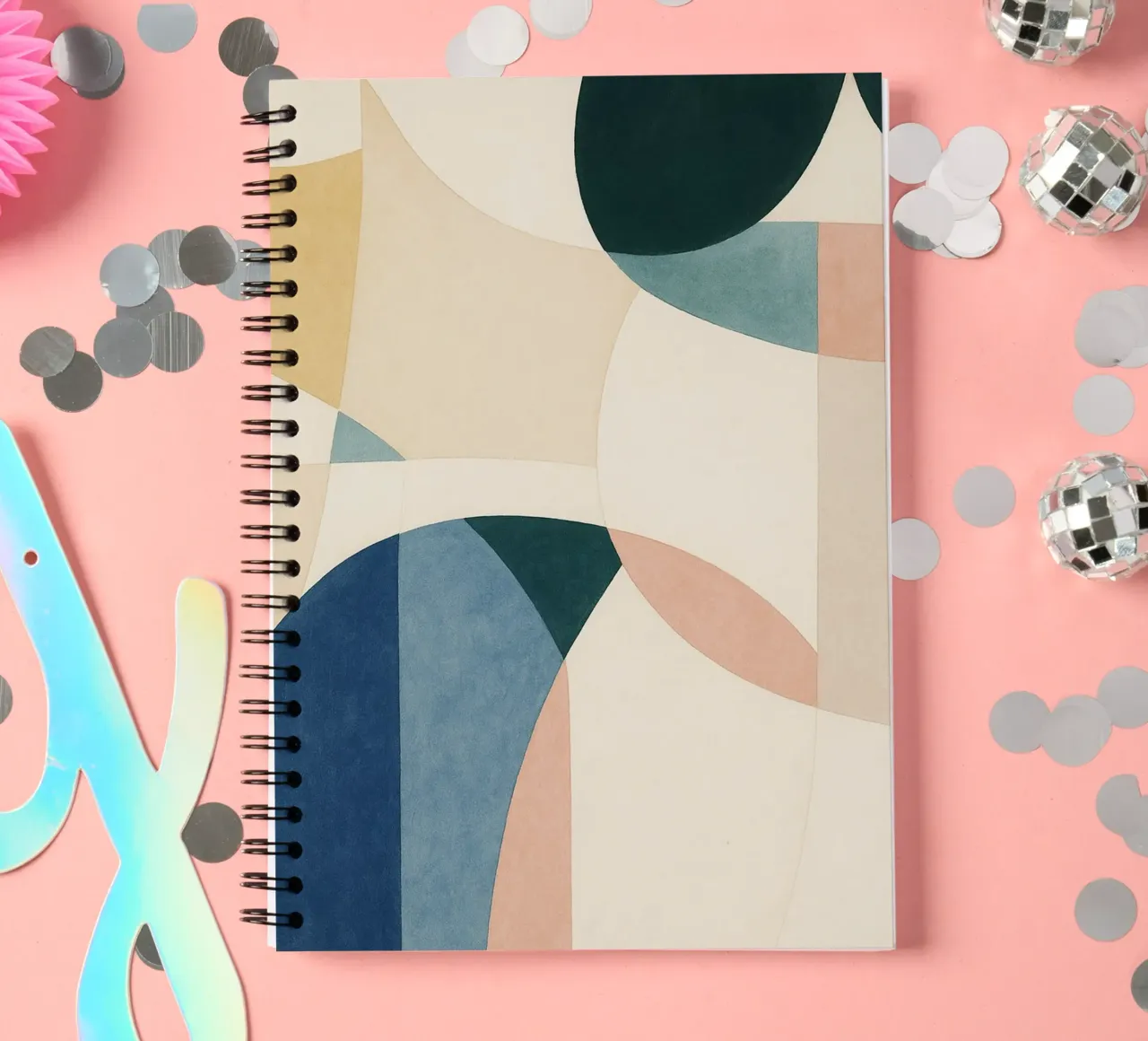 Boho Abstract Art spiral notebook by Bulaxtims