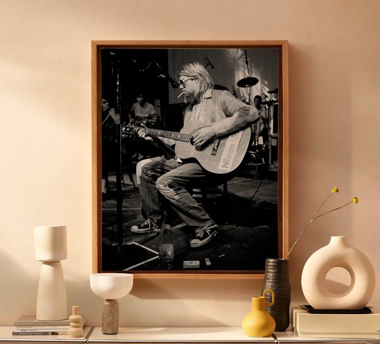 Kurt Akustikgitarre Leinwand mit Schattenfugenrahmen von HUMMERSONIC