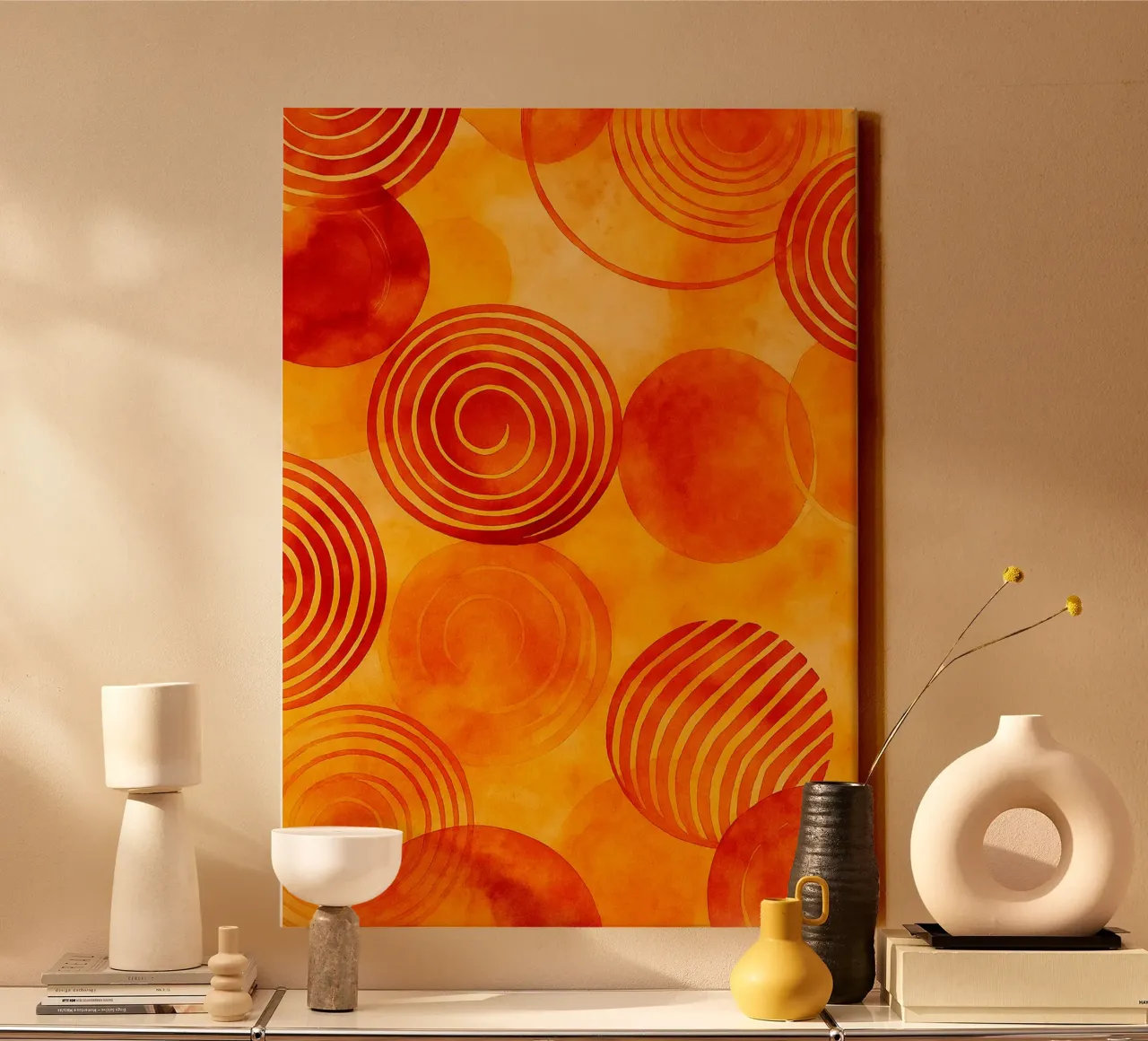Circles Abstract Art canvas by Bulaxtims