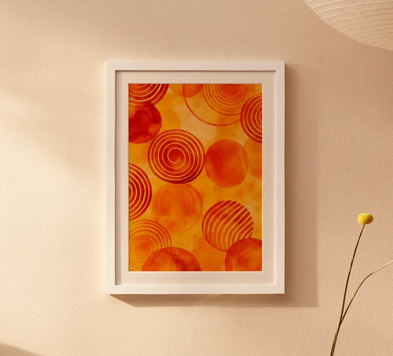 Cirkels Abstracte Kunst poster met kunststof frame van Bulaxtims