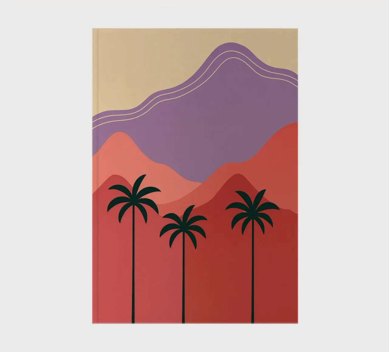 Coconut Trees Abstract Art notebook by Bulaxtims