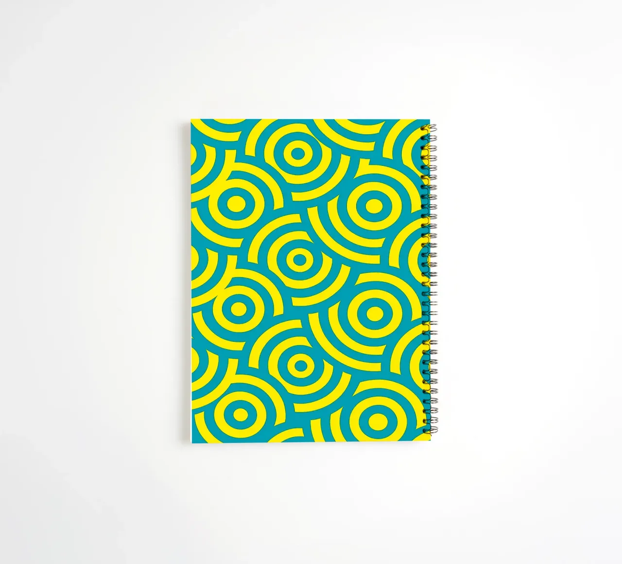 colliding circles Modern Abstract Art spiral notebook by Bulaxtims