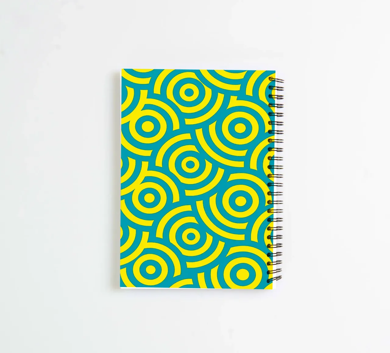 colliding circles Modern Abstract Art spiral notebook by Bulaxtims