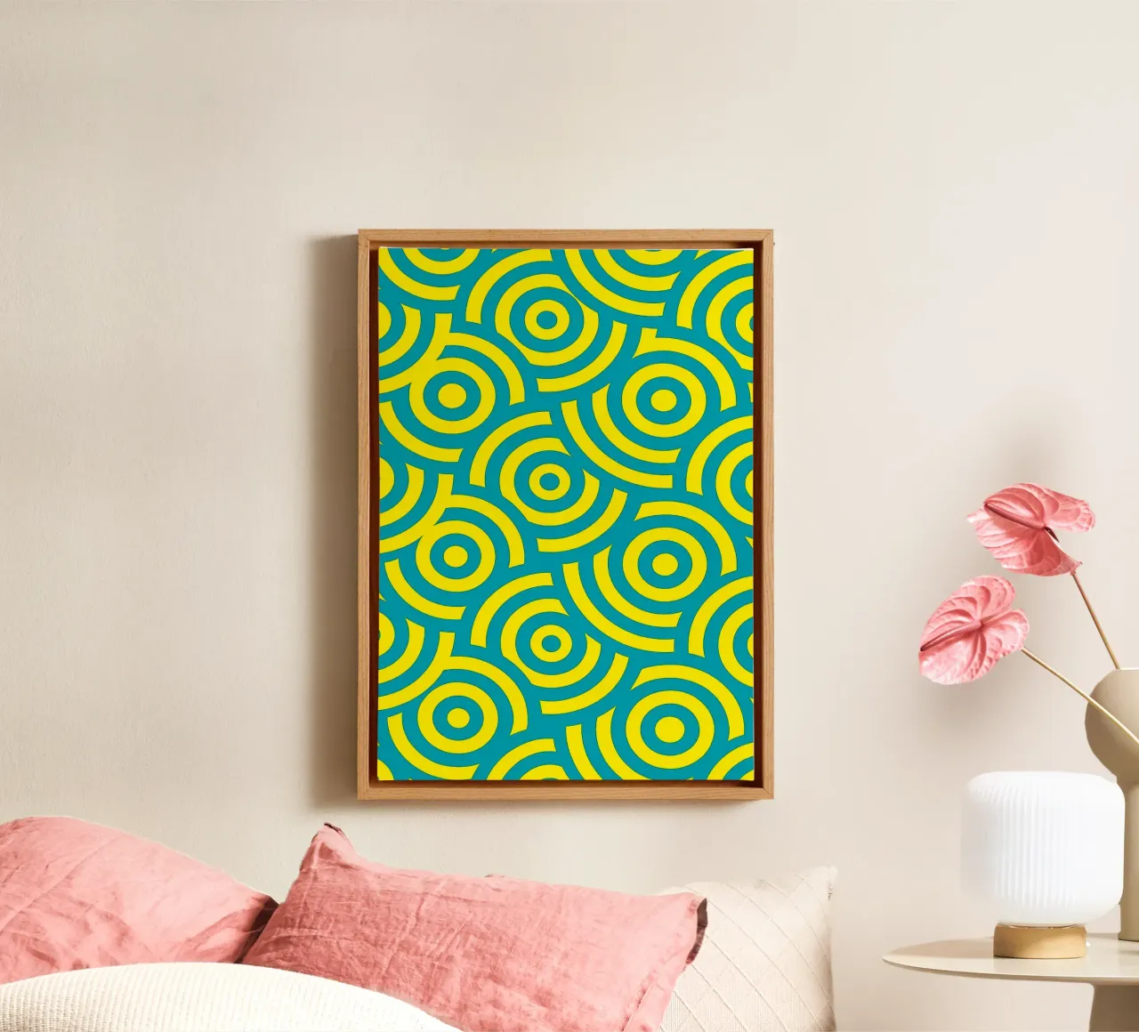 colliding circles Modern Abstract Art canvas by Bulaxtims